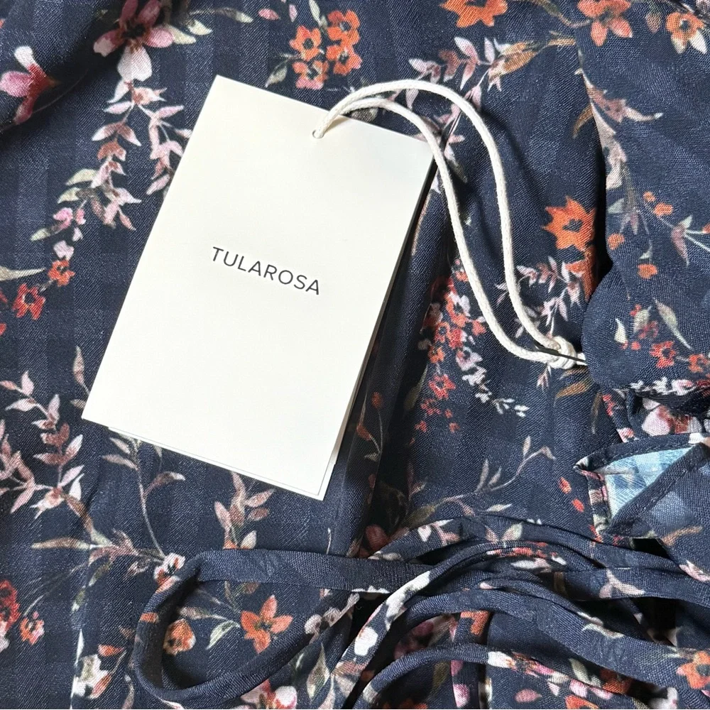 TULAROSA Dee Dee Mini Dress in Navy Blue Floral Print - Picture 7 of 9